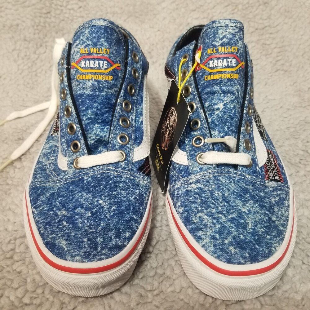 Vans X Cobra Kai Eagle Fang Karate Denim Old Skool Shoes US 7 M / 9 Women NEW